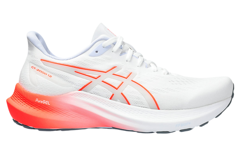 Asics GT-2000 12 White / Sunrise Red