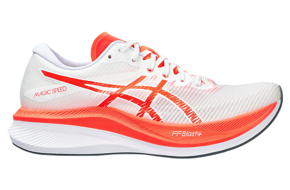 Asics Magic Speed 3 White / Sunrise Red