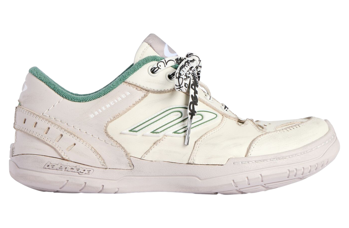Balenciaga Hamptons Medium Worn-Out Beige / Green