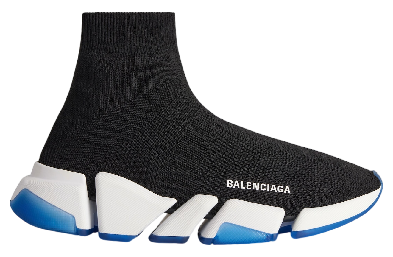 Balenciaga Speed 2.0 Clear Sole Recycled Knit Black / Blue