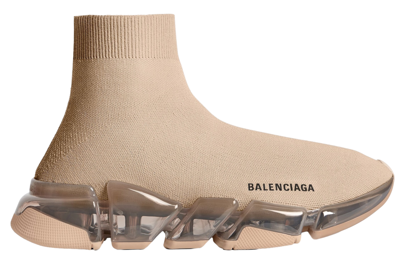 Balenciaga Speed 2.0 Full Clear Sole Recycled Knit Beige