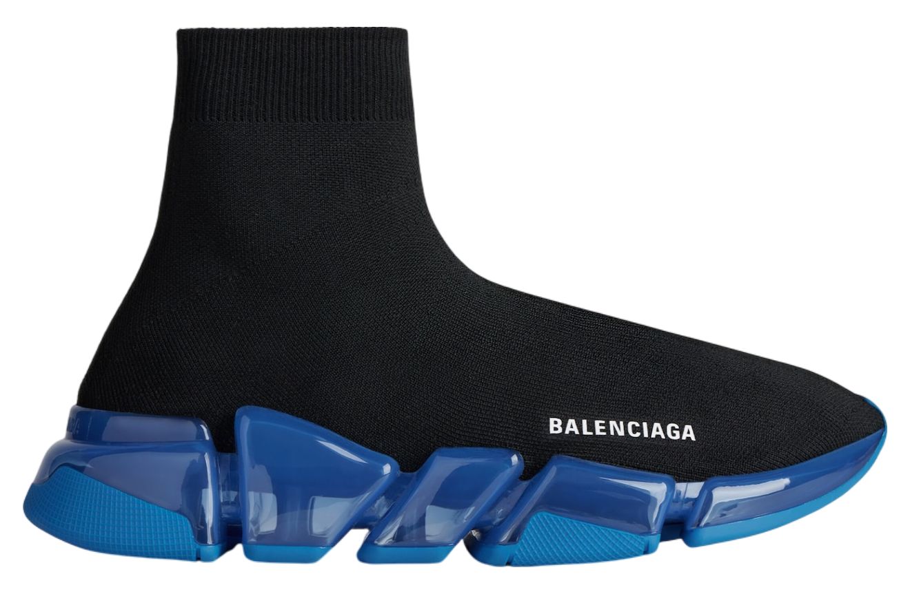 Balenciaga Speed 2.0 Full Clear Sole Recycled Knit Black / Blue