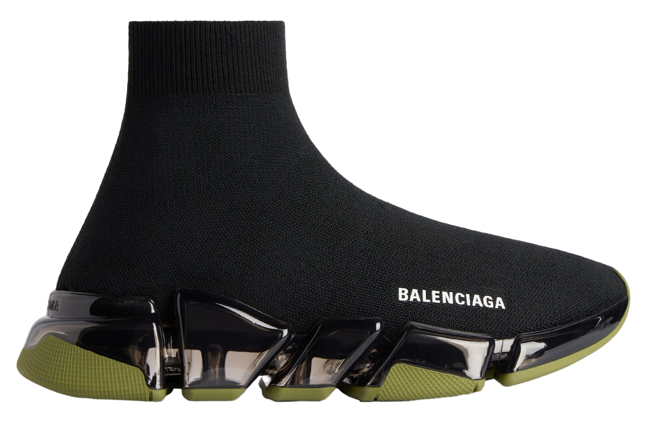 Balenciaga Speed 2.0 Full Clear Sole Recycled Knit Black / Khaki