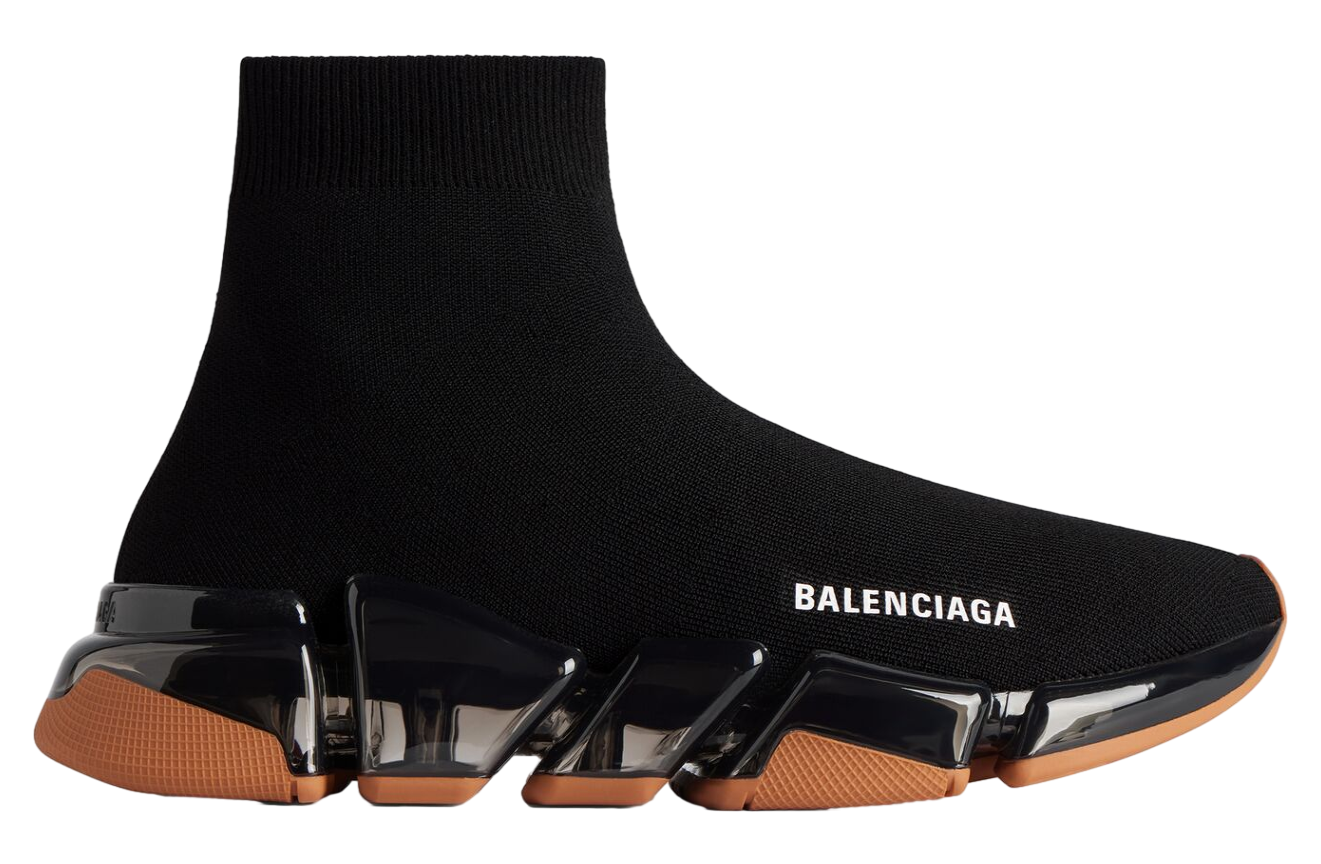 Balenciaga Speed 2.0 Full Clear Sole Recycled Knit Black / Orange