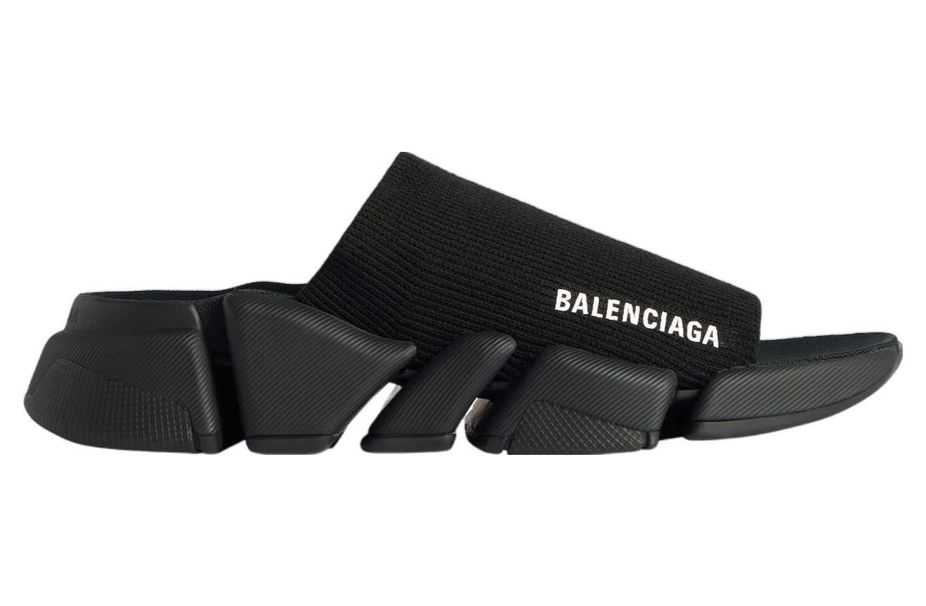 Balenciaga Speed 2.0 Recycled Knit Slide Sandal WMNS Black