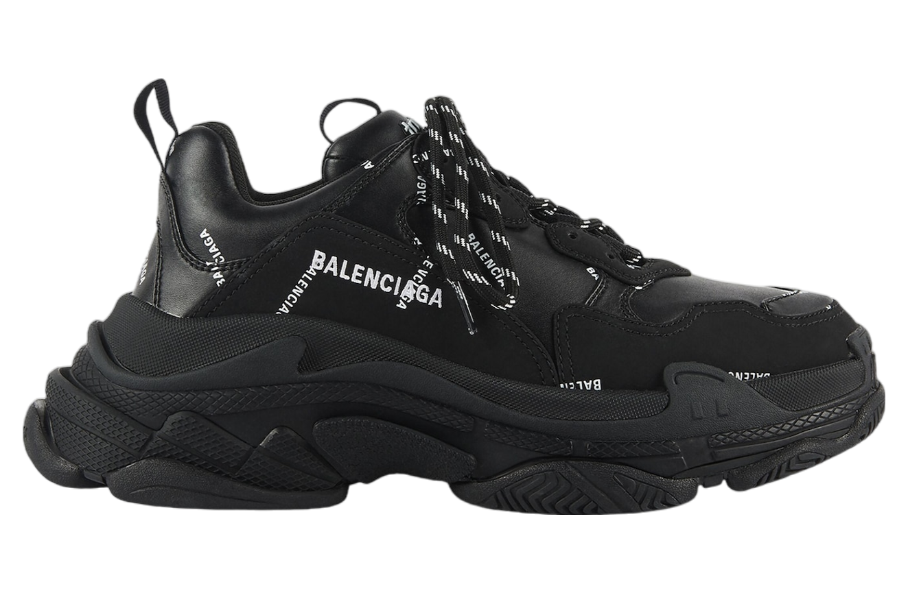 Balenciaga Triple S Allover Logo Black