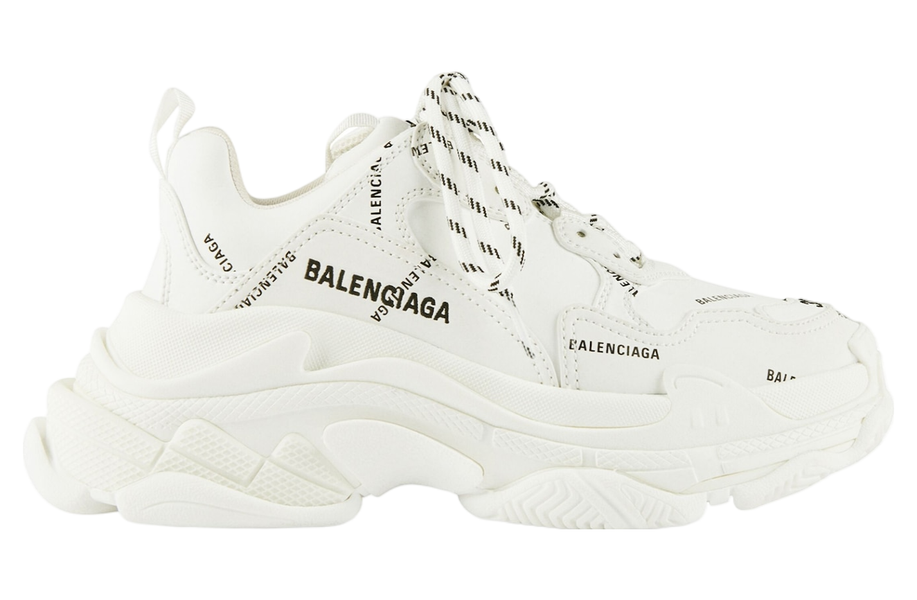 Balenciaga Triple S Allover Logo WMNS White Black Oct 2022 524039W2FA19010 KicksOnFire