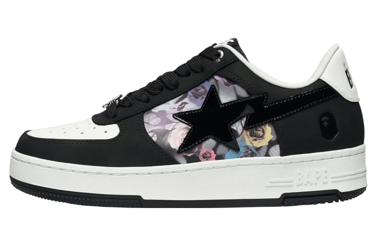 Bape Sta #2 Black / White / MultiColor Floral Print