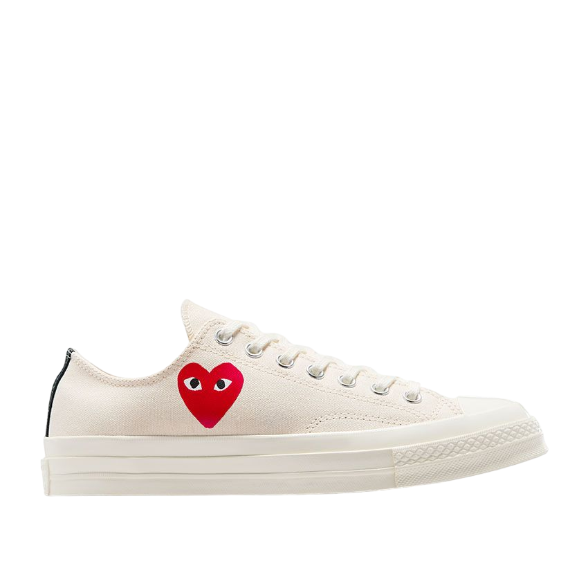 Converse X Comme des Garçons PLAY Chuck 70 OG Single Heart Low Top Milk