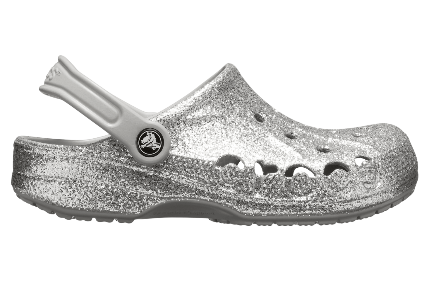 Crocs Baya Glitter Clog Silver