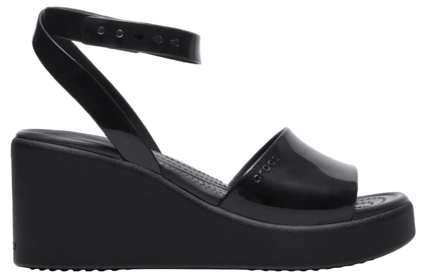 Crocs Brooklyn High Shine Ankle Strap Wedge WMNS Black