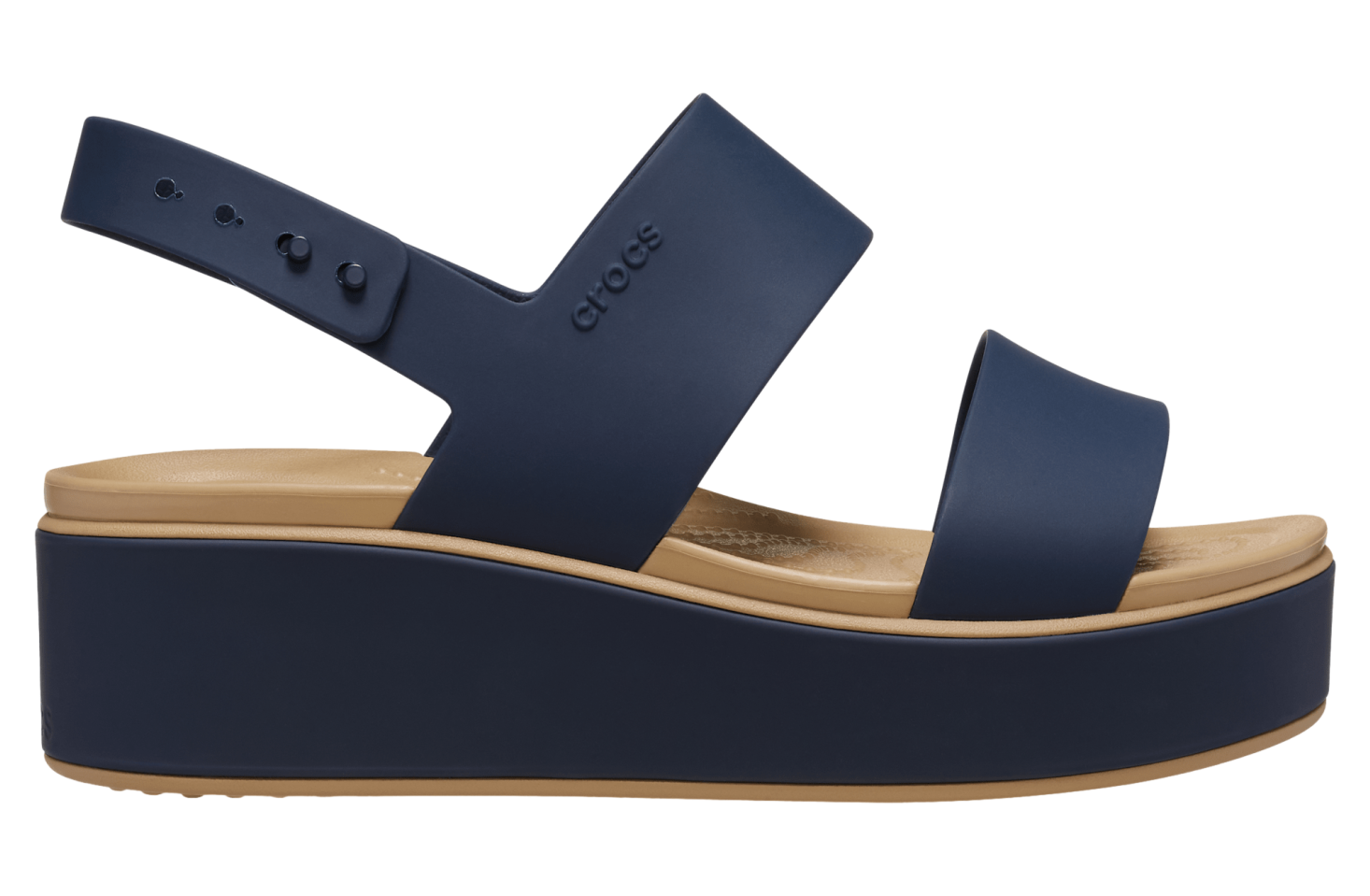 Crocs Brooklyn Matte Wrap Low Wedge WMNS Navy / Cashew