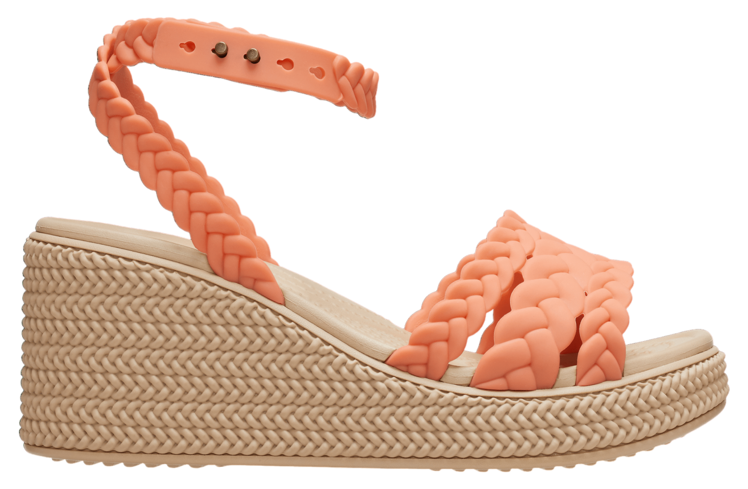 Crocs Brooklyn Woven Ankle Strap Wedge WMNS Grapefruit