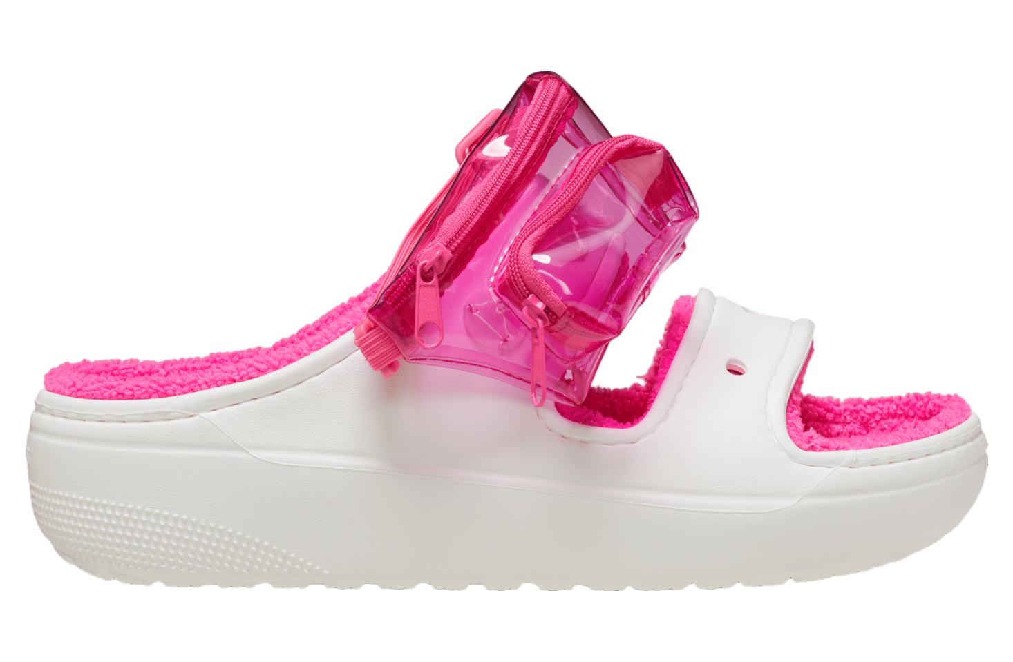 Crocs Classic Cozzzy Towel Neon Highlighter Sandal White / Pink Crush