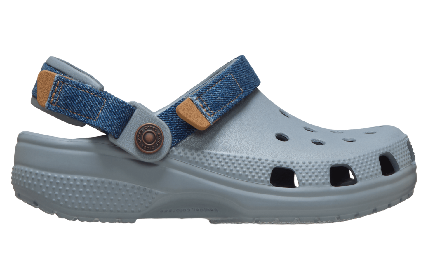 Crocs Classic Denim Adjustable Backstrap Clog GS Concrete