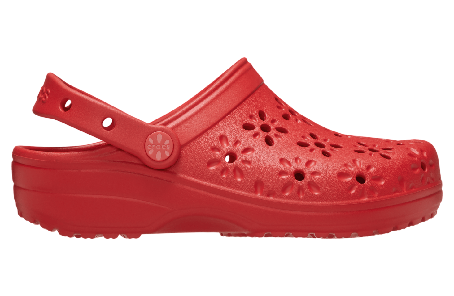 Crocs Classic Floral Cut-Out Clog Cherry Red