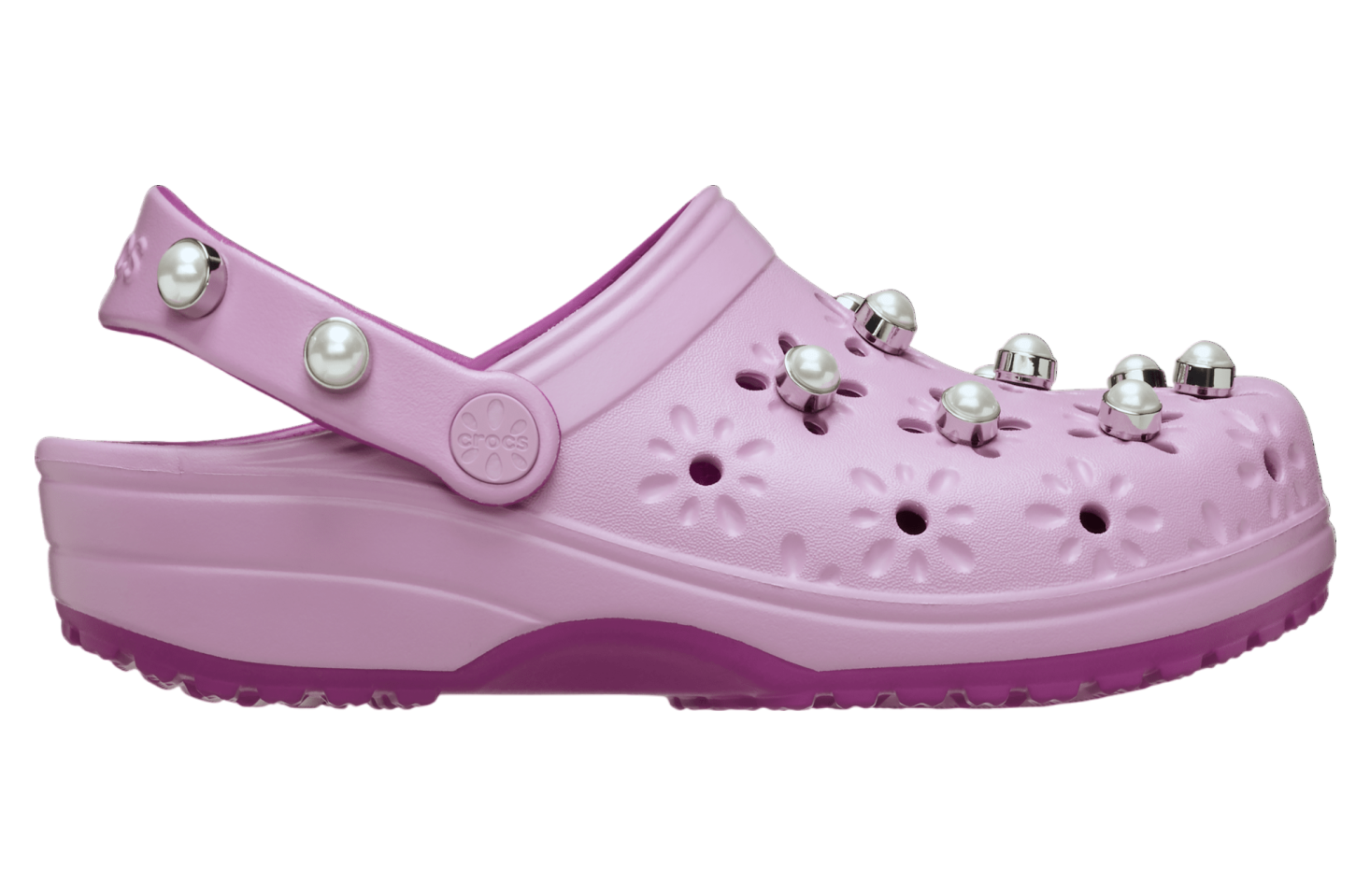 Crocs Classic Floral Cut Out Elevated Clog Hydrangea