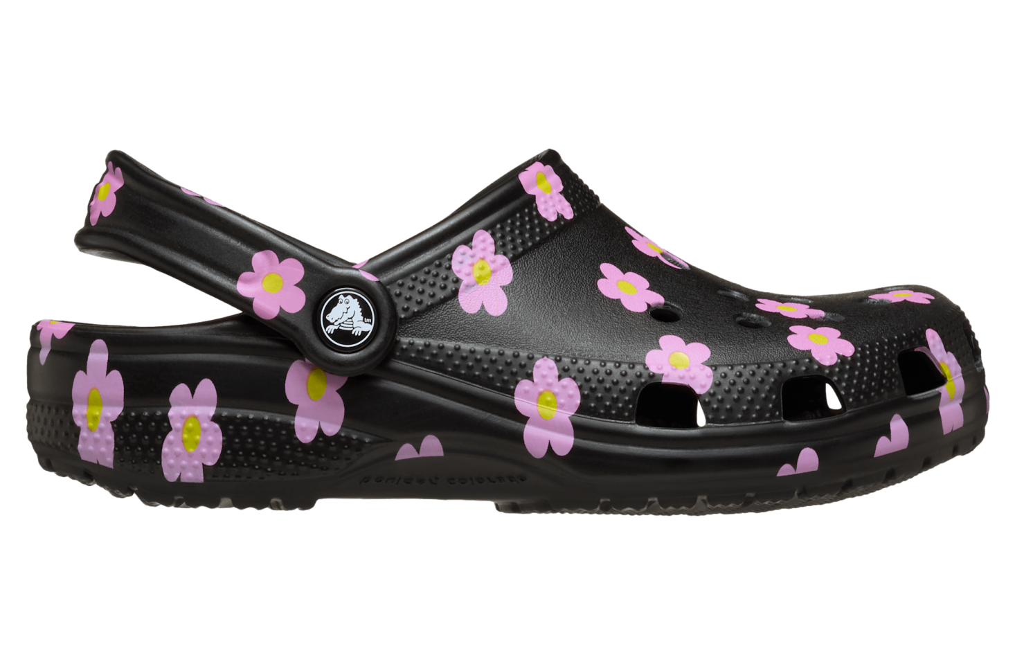 Crocs Classic Flower Clog Black