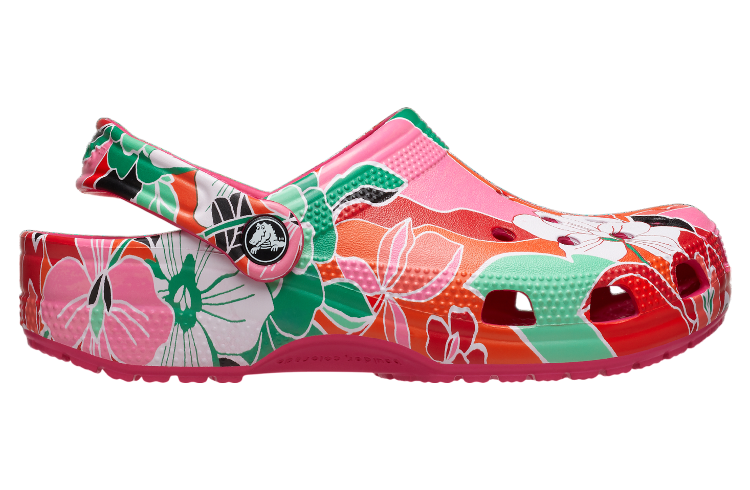 Crocs Classic Woodcut Floral Clog Dragon Fruit