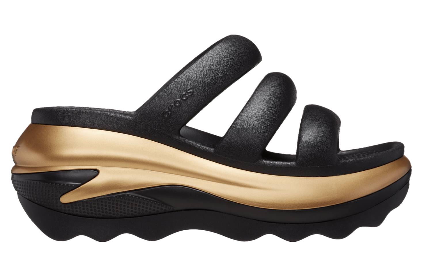 Crocs Mega Crush Metallic Triple Strap Black / Gold