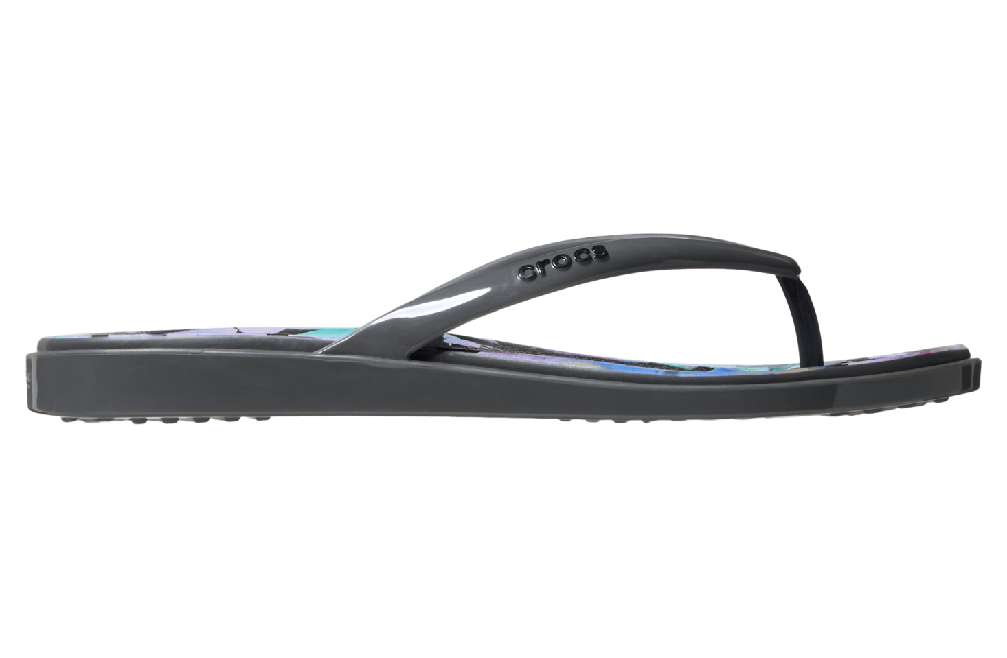 Crocs Miami Round Toe Dark Floral Flip WMNS Black Sand