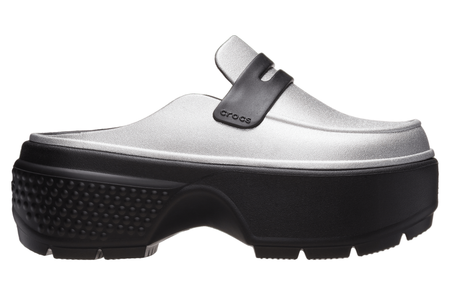 Crocs Stomp Metallic Loafer Silver / Black