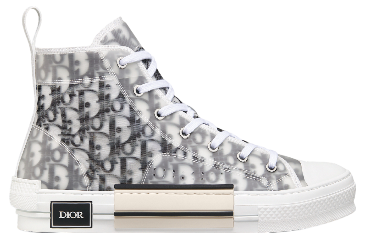 Dior B23 High White / Black Oblique Canvas