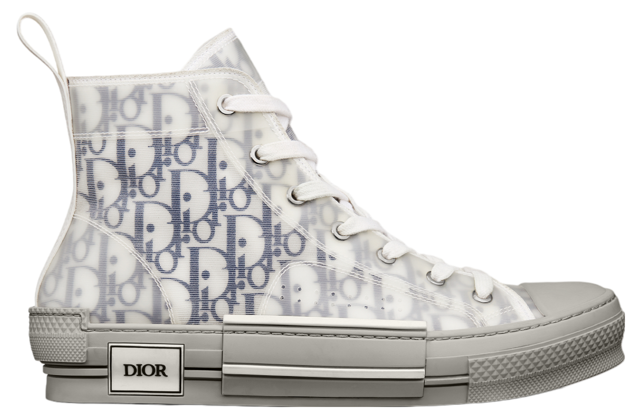 Dior B23 High White / Navy Blue Oblique Canvas