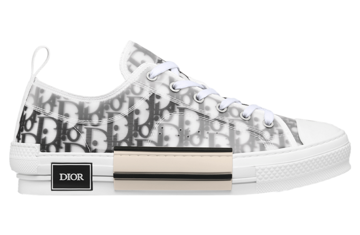 Dior B23 Low White / Black Oblique Canvas