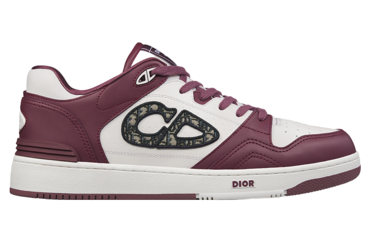 Dior B57 Low Burgundy / White Smooth Calfskin