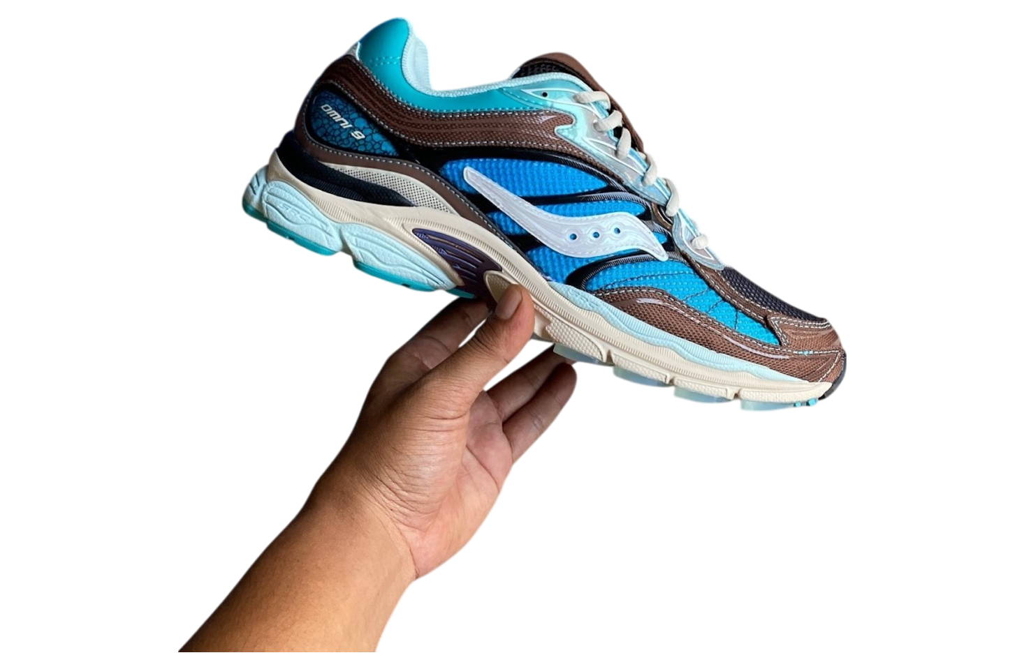 Footpatrol x Saucony Progrid Omni 9 Blue / Brown