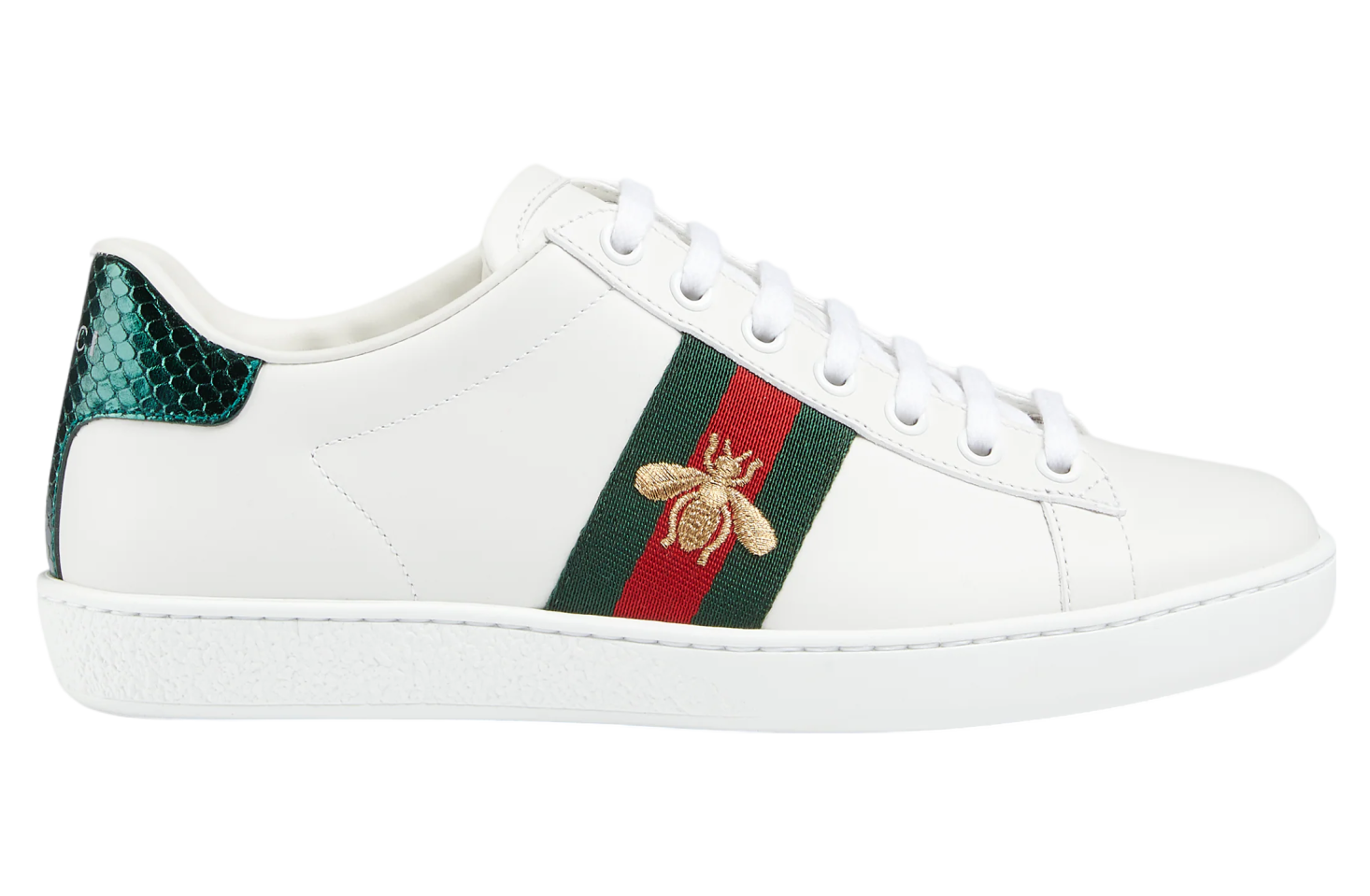 Gucci Ace With Bee WMNS White Leather