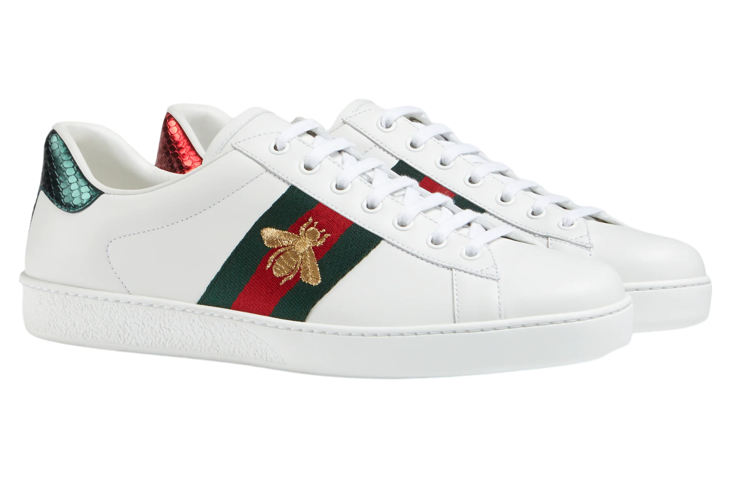 Gucci Ace With Embroidery White Leather