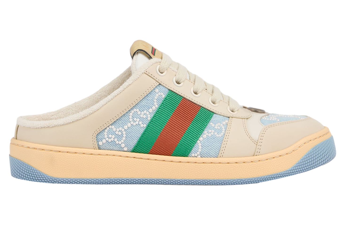Gucci Pearl Screener Mule WMNS Light Blue Gg Pearl Canvas