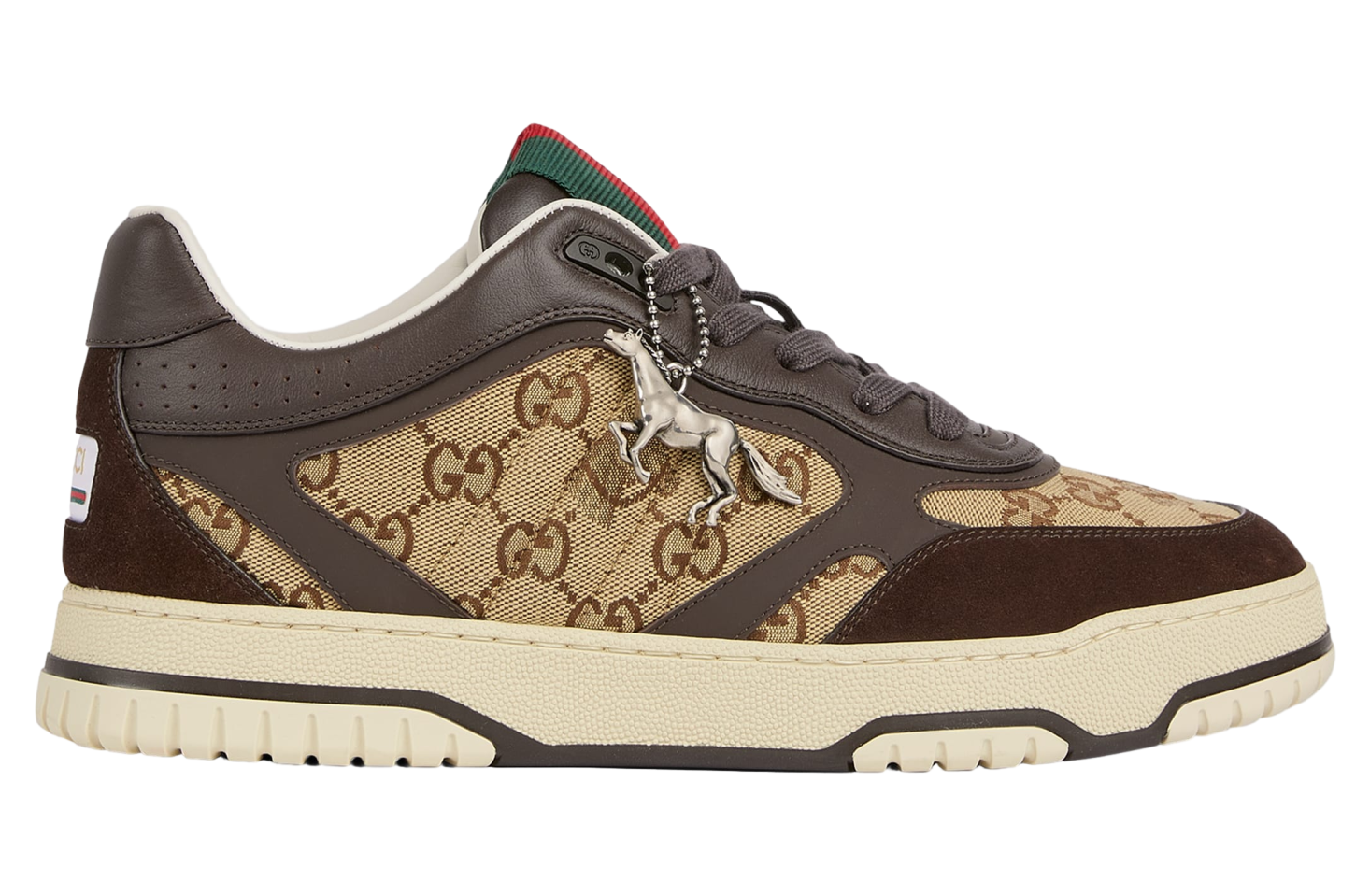 Gucci Re-Web Dark Brown Leather Trim