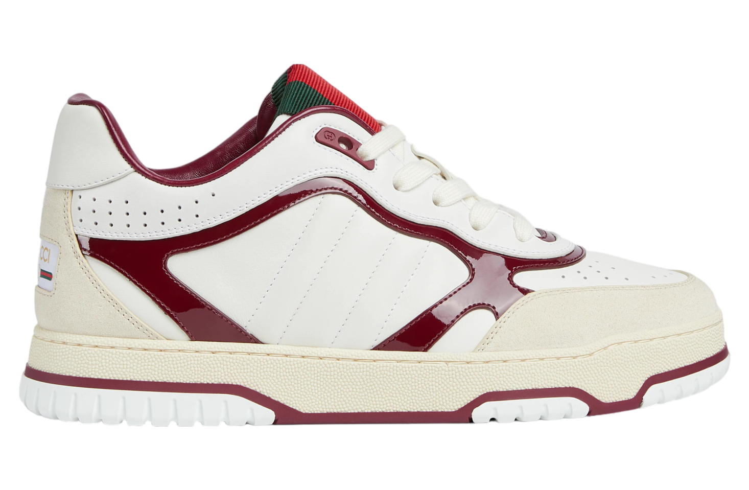 Gucci Re-Web White Leather / Burgundy