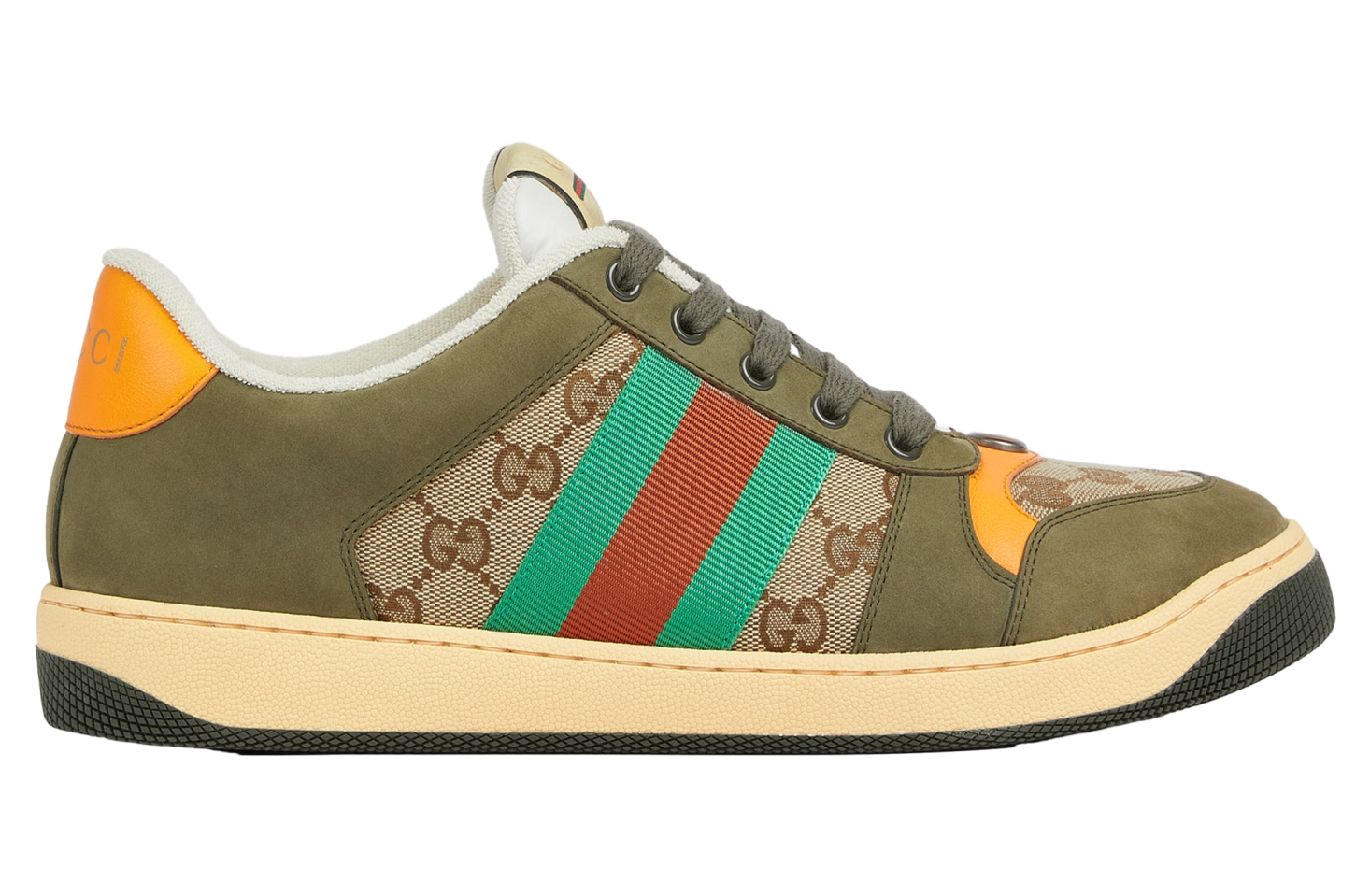 Gucci Screener Beige / Dark Brown Gg Canvas / Yellow