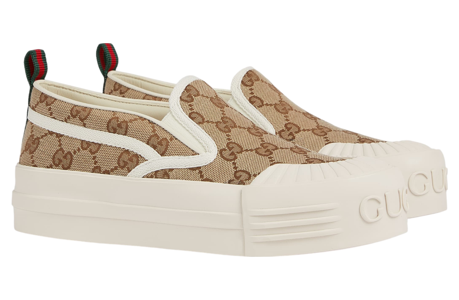 Gucci Slip-on WMNS Beige / Dark Brown Original Gg Canvas