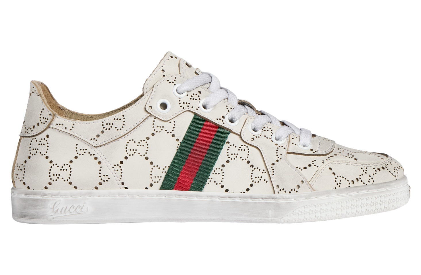 Gucci Stretch Low WMNS White Gg Leather