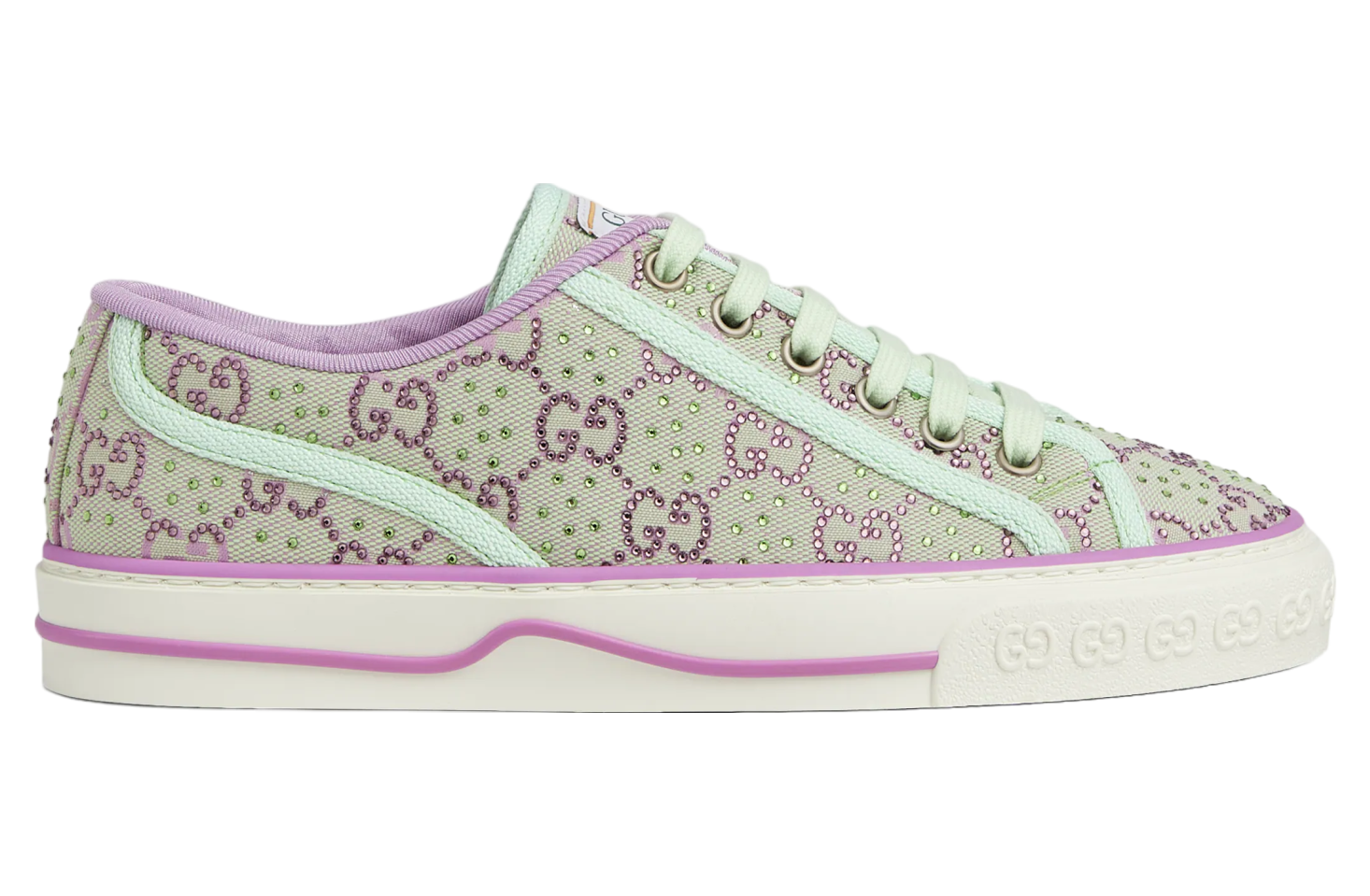 Gucci Tennis 1977 WMNS Pale Green / Lilac Gg Crystal Canvas