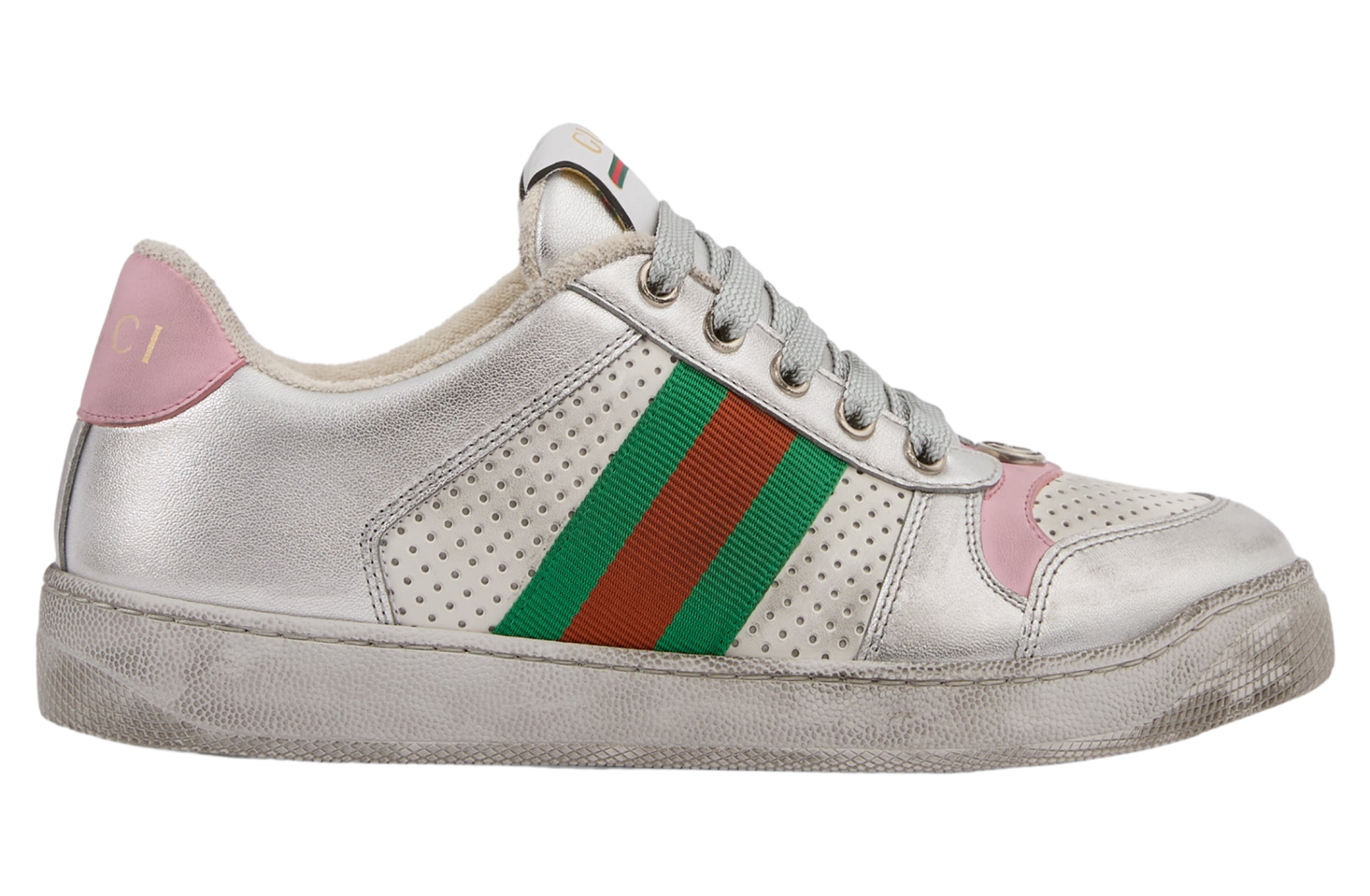 Gucci Worn-Out Effect Screener WMNS Silver Metallic Leather - Jan 2026 - 866452AAGHS8157