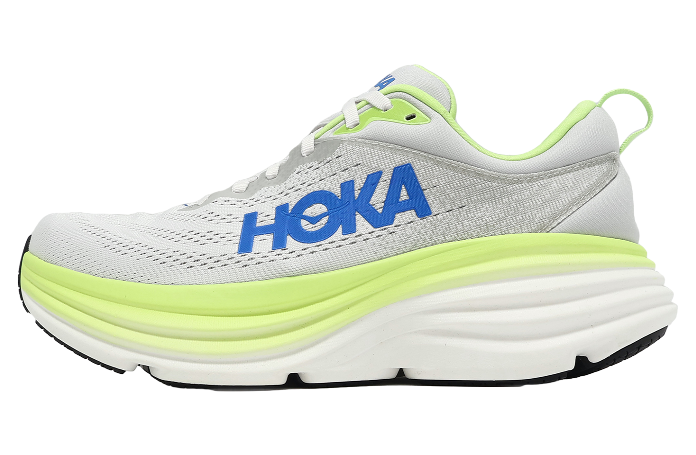 Hoka Bondi 8 2E Wide Stardust Gray / Light Green