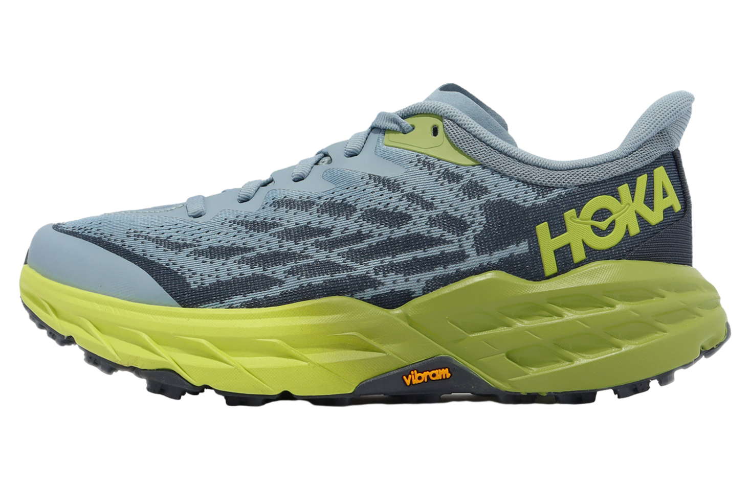 Hoka Speedgoat 5 2E Wide Blue / Lime Green