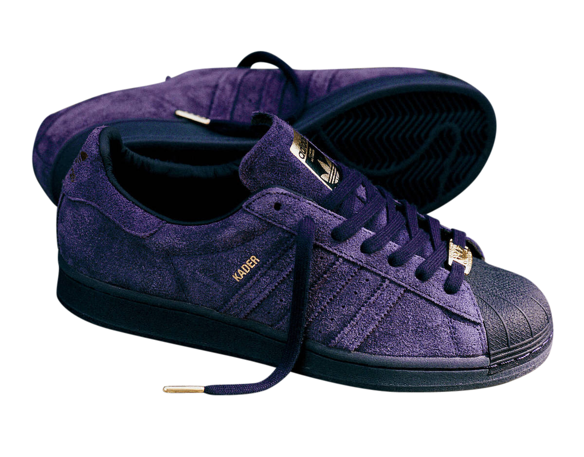 purple adidas superstar kader
