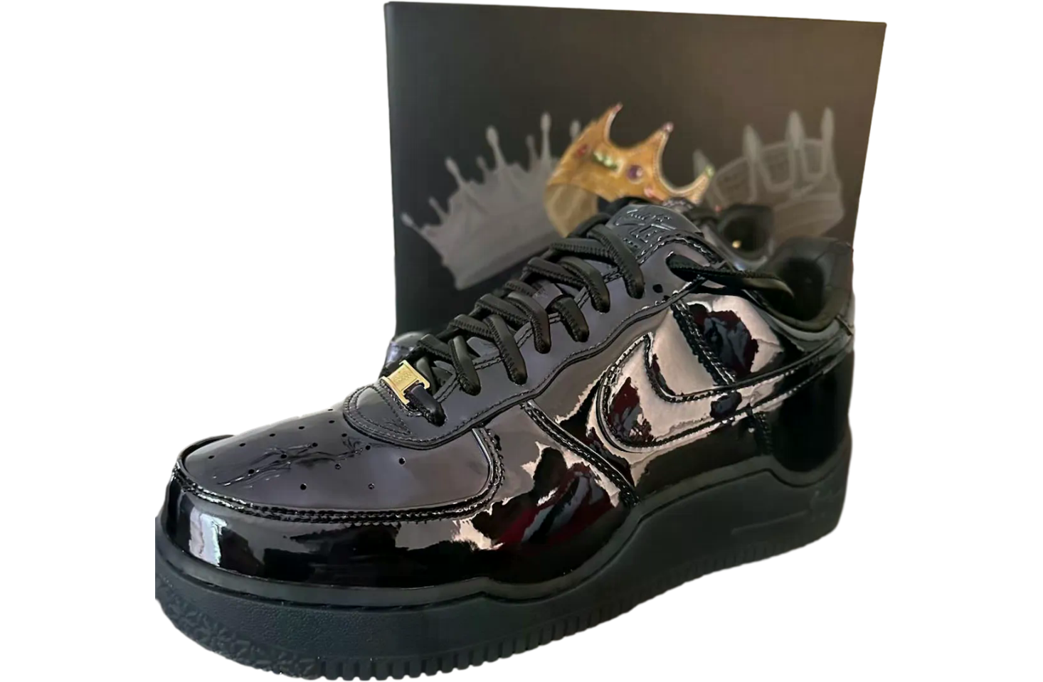 Lebron James X Nike Air Force 1 Black Patent