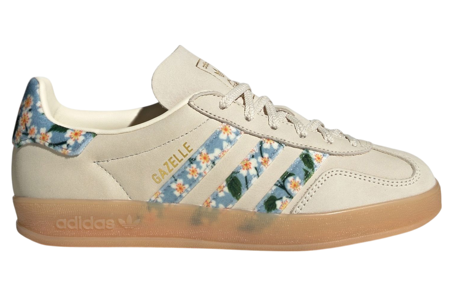 Liberty London X Adidas Gazelle Indoor Crew White / Gold Metallic
