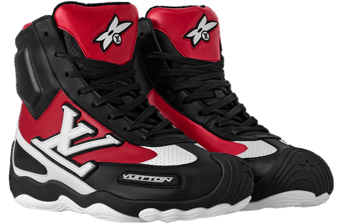 Louis Vuitton LV Footprint Racing High Top Red / White / Black
