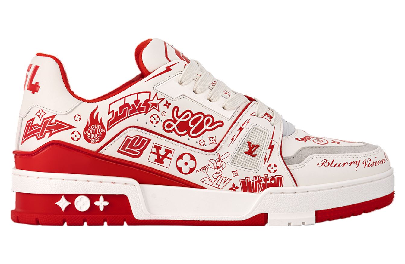 Louis Vuitton LV Trainer #54 White / Red Graffiti