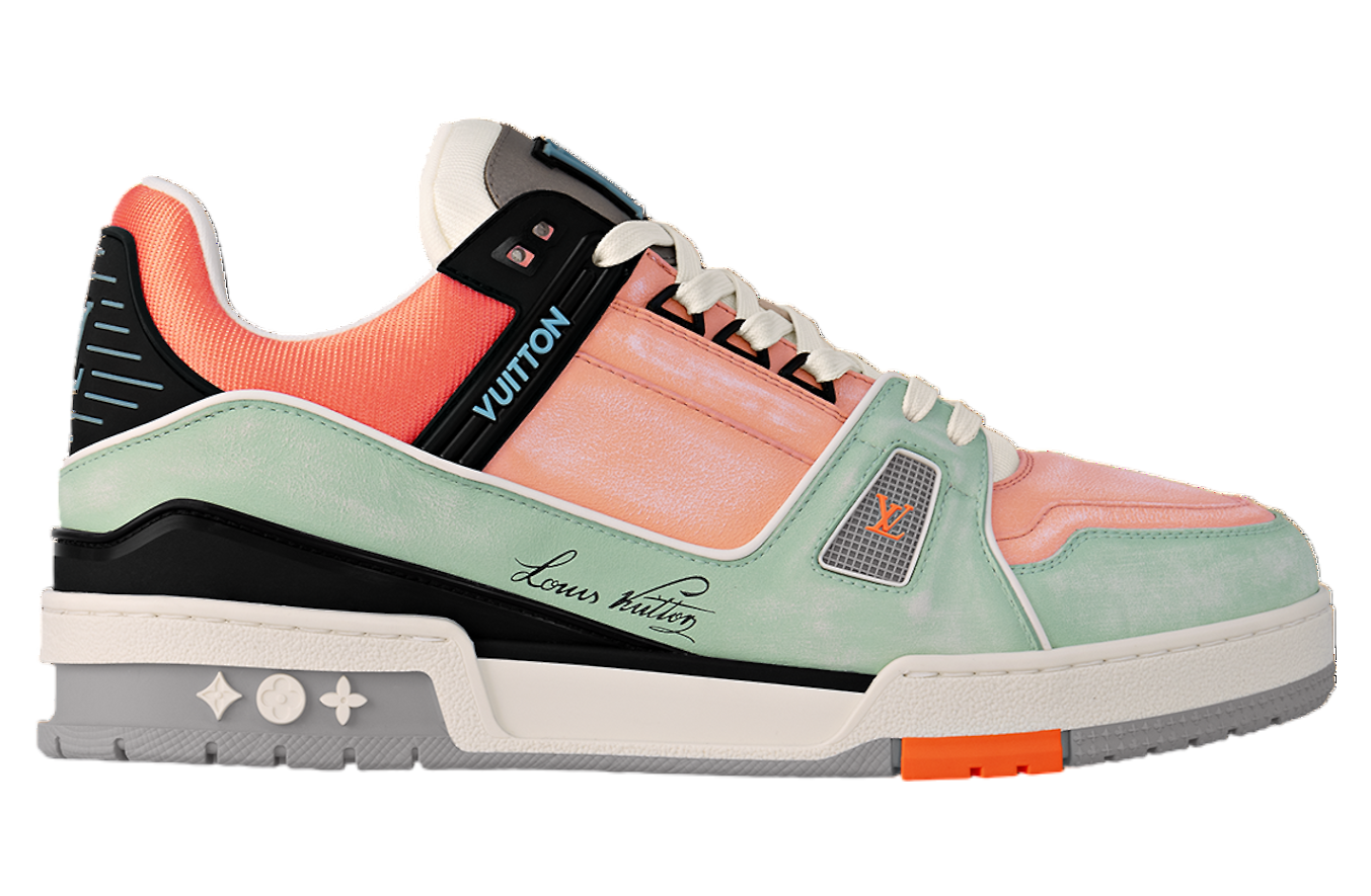 Louis Vuitton LV Trainer Orange Teal Vintage