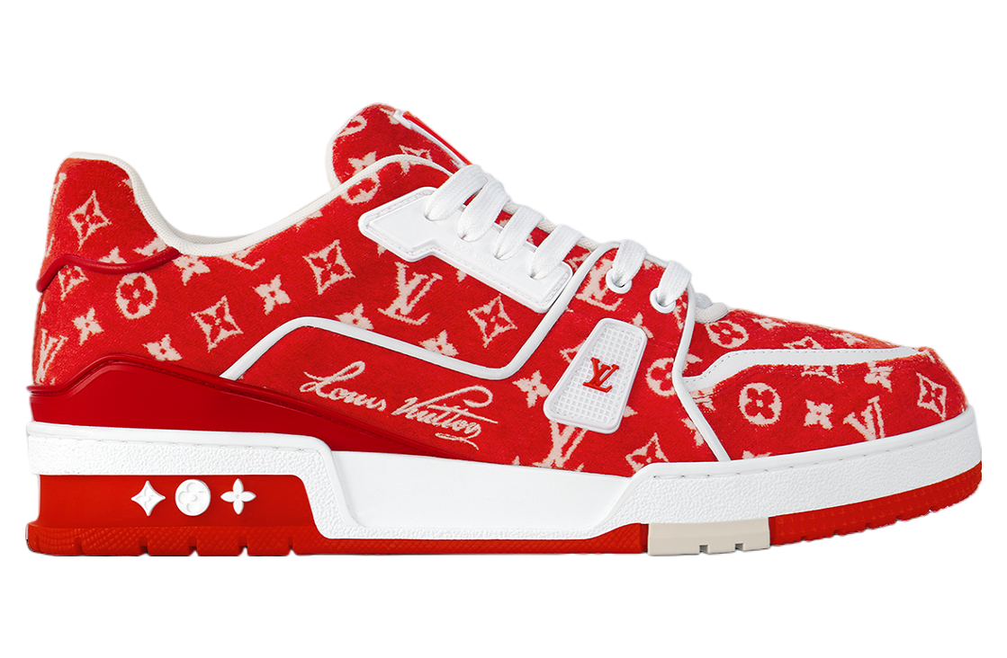 Louis Vuitton LV Trainer Red Monogram Textile